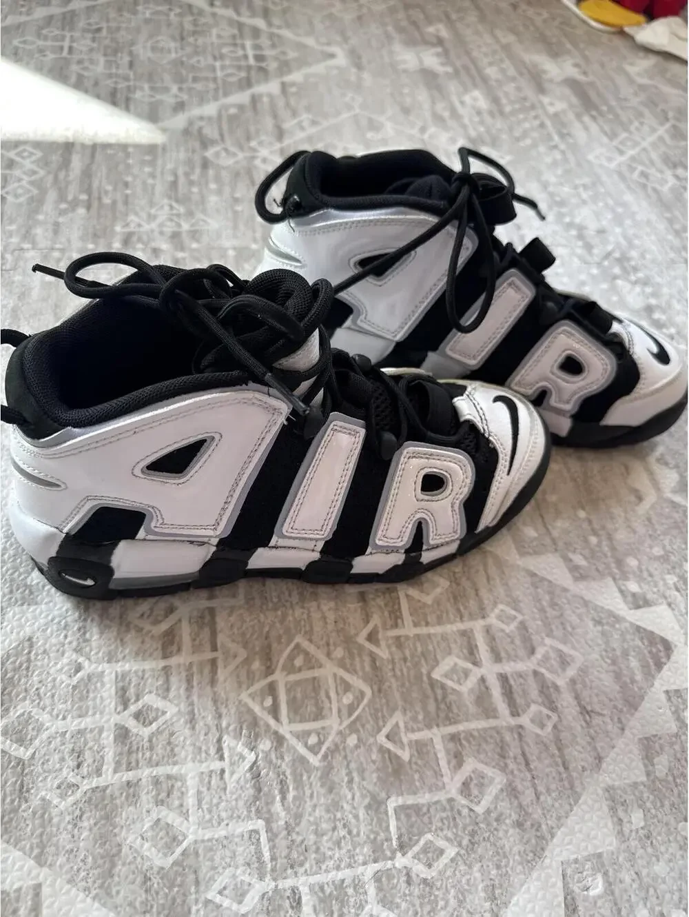 Nike Air More Uptempo Black and White Sneakers